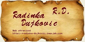 Radinka Dujković vizit kartica